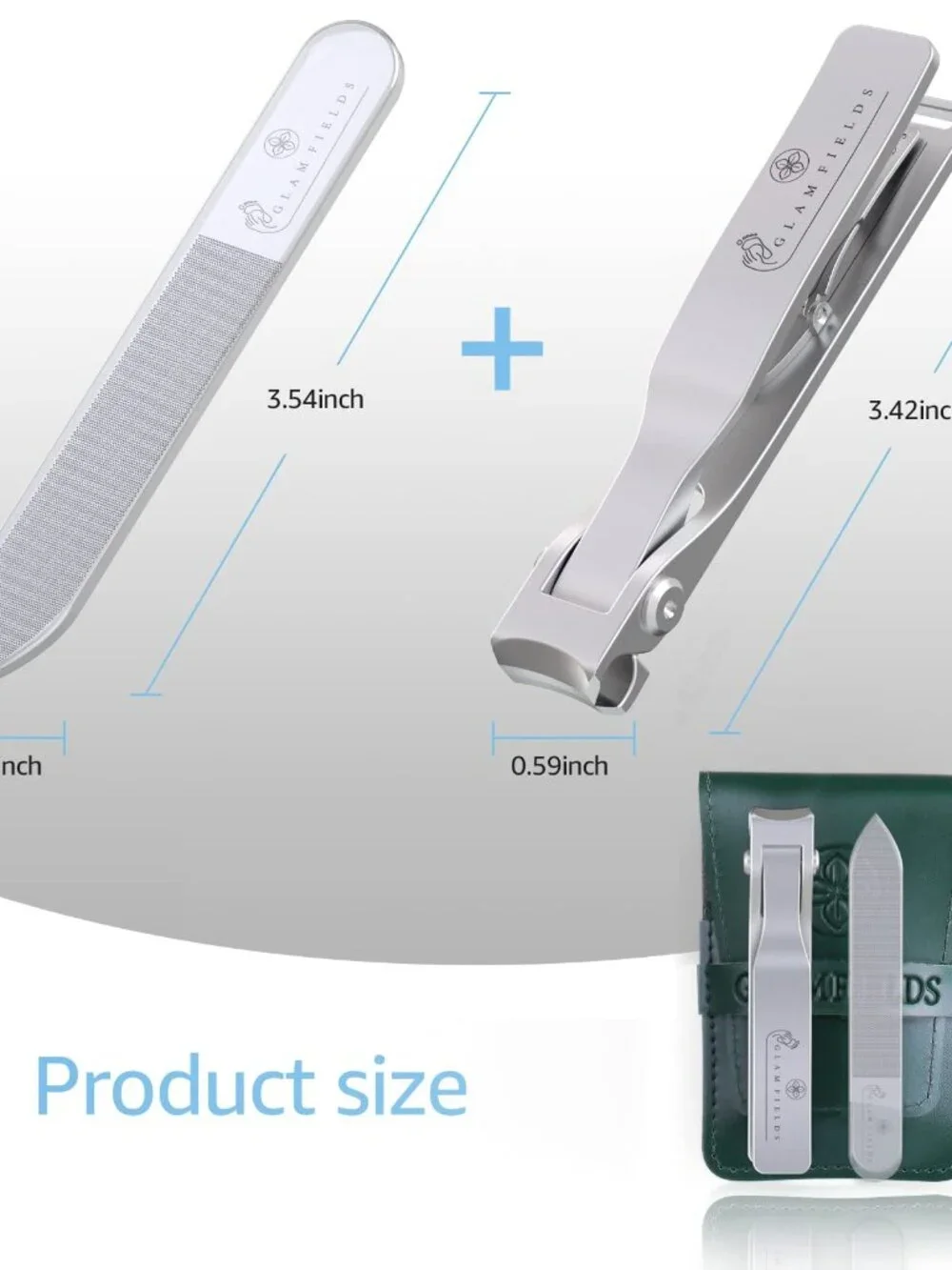 GLAMFIELDS Nail Clippers, 17mm Wide Jaw Opening Toenail Clippers for Seniors Thi